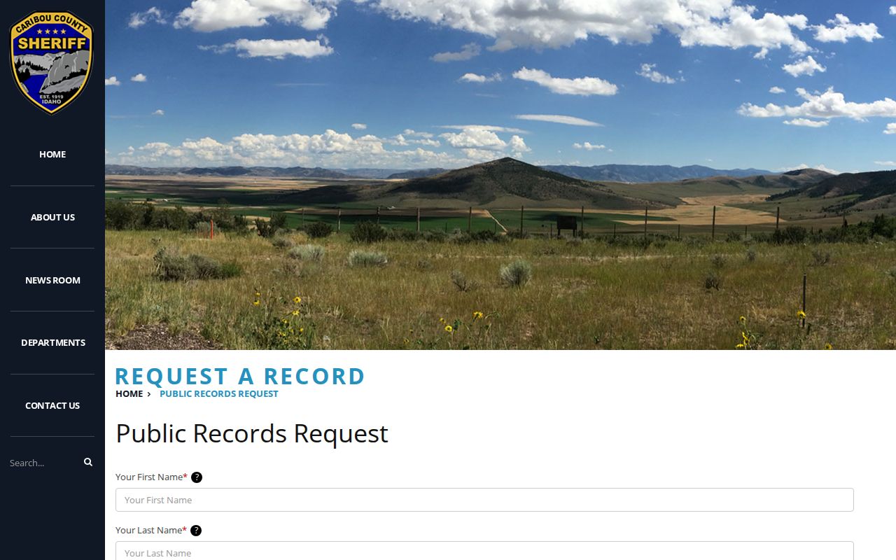 Caribou County arrest record public request form