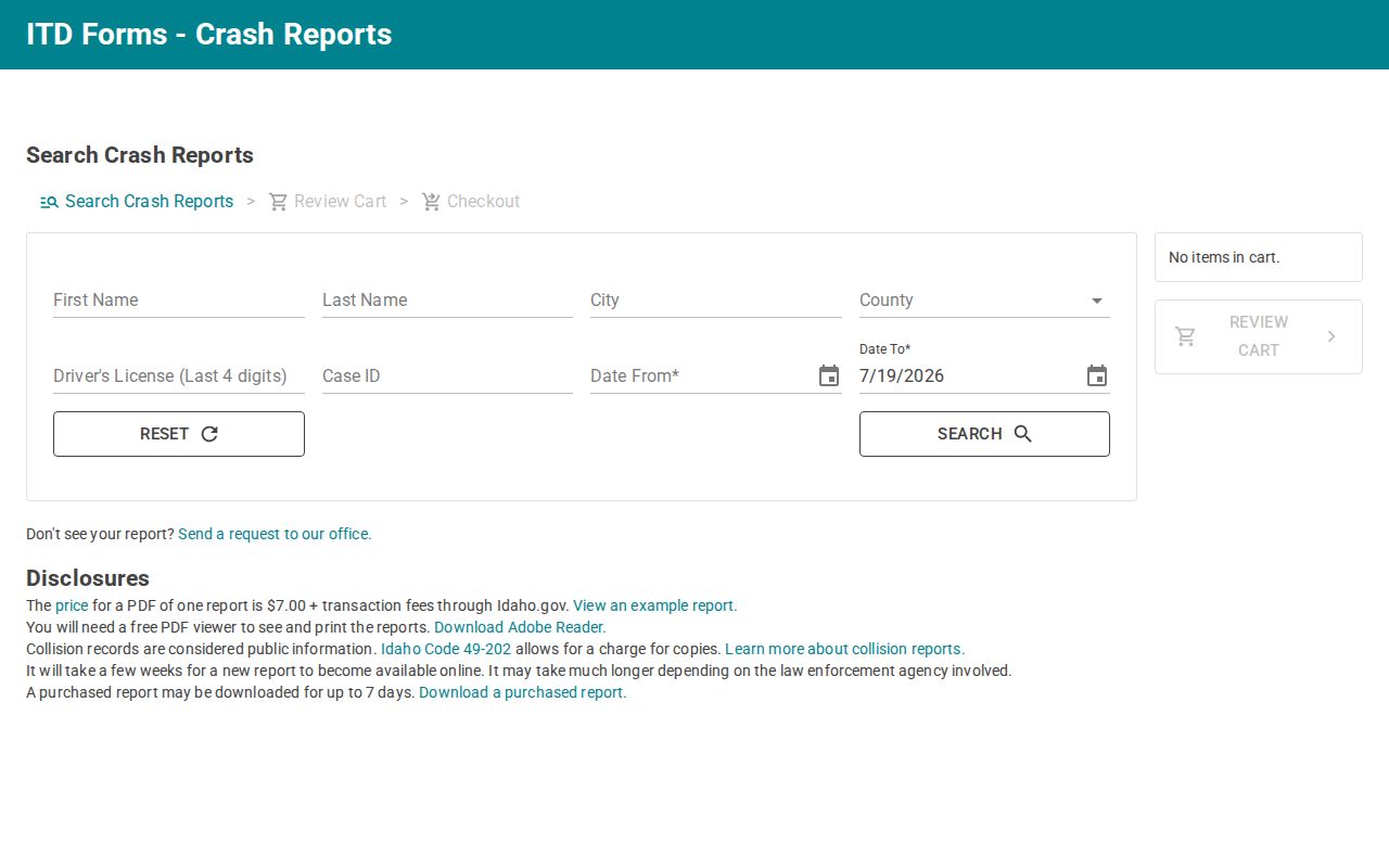 Soda Springs criminal records Idaho crash report portal
